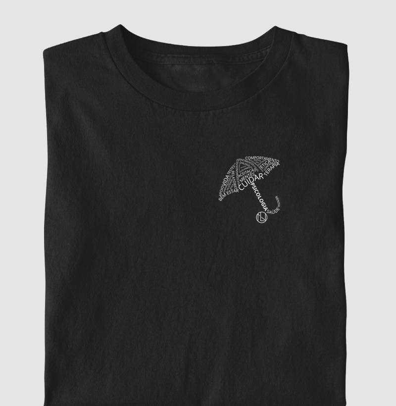 Camiseta Dizeres Guarda Chuva psicologia 