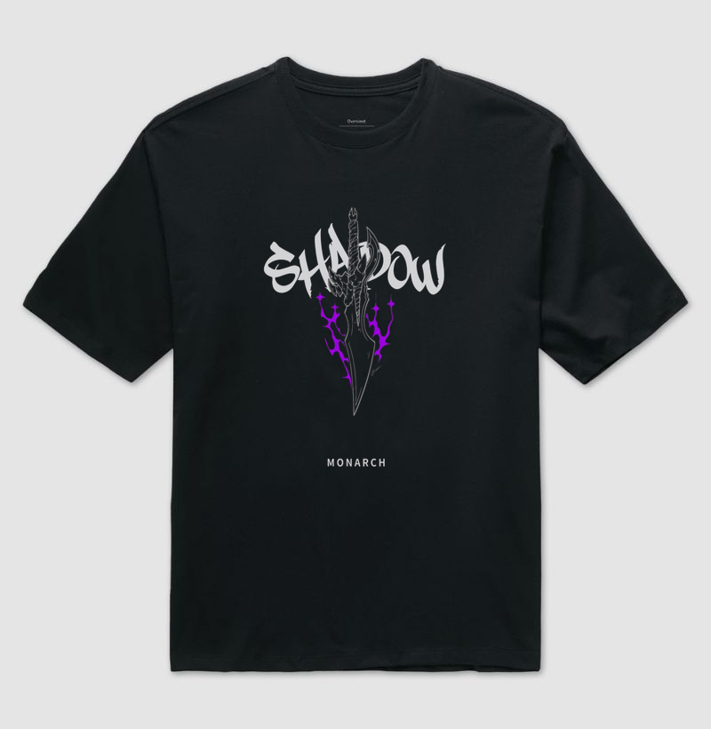 Camiseta Oversize - Solo Leveling Monarca das Sombras