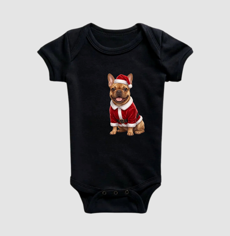 Bulldog (Buldogue) Marrom - Natal - Body Infantil