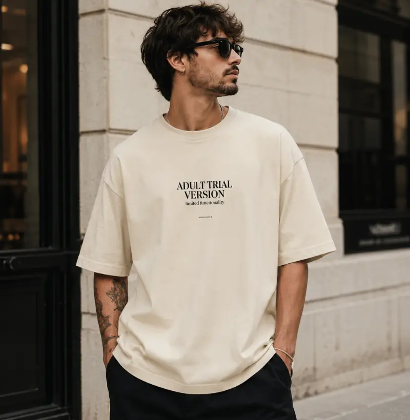 Camiseta Oversized Premium Adult Trial Version – No Plan Club