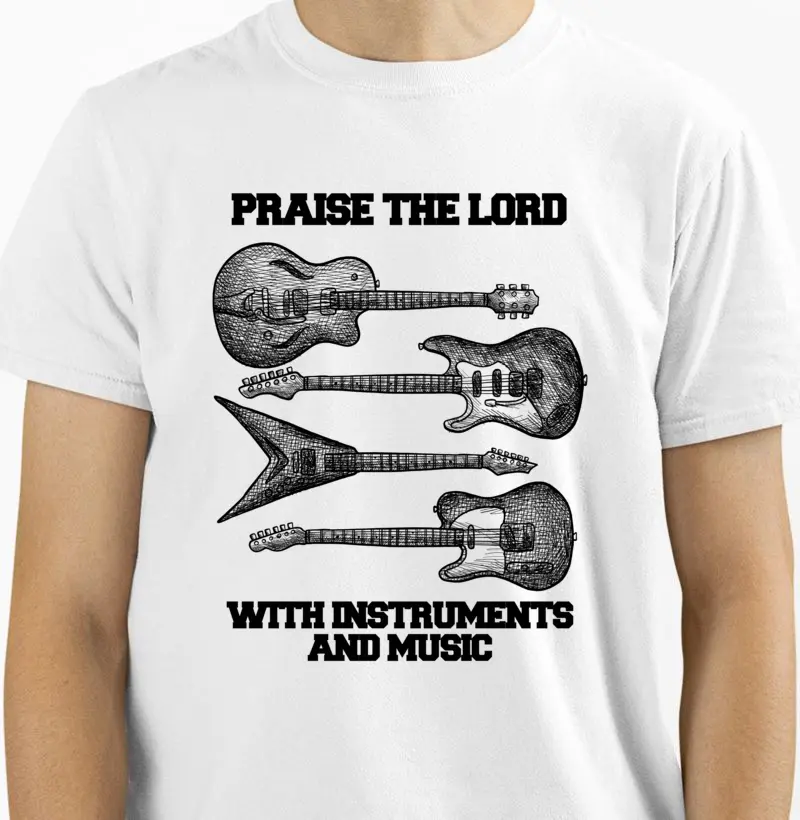 Guitars Praise the Lord with instruments and music camiseta qualidade Reserva
