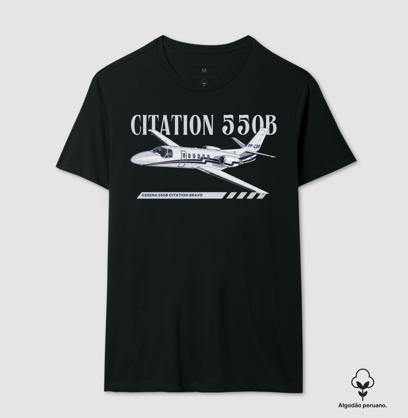 Cessna Citation 550B - Camiseta Algodão Peruano