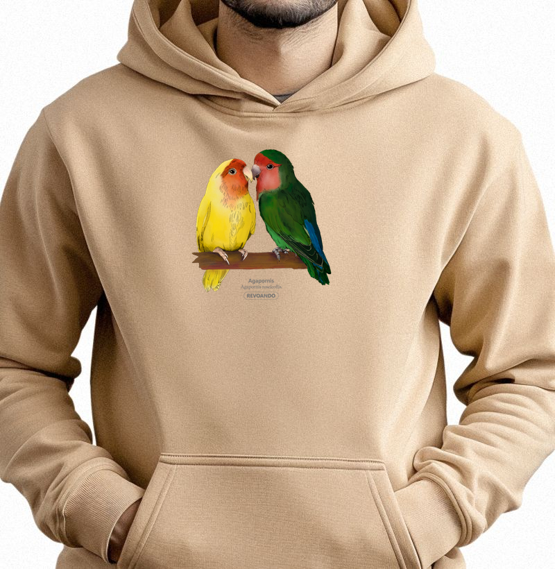 Love Friends - Agapornis roseicollis - Moletom Hoodie