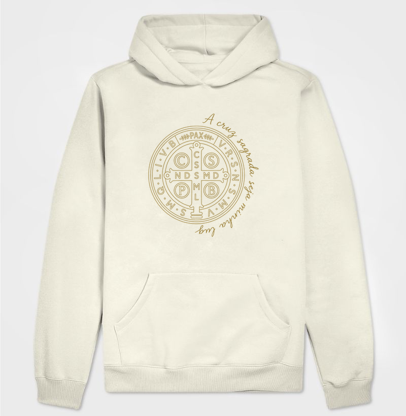 Hoodie Moletom Medalha de São Bento Bronze