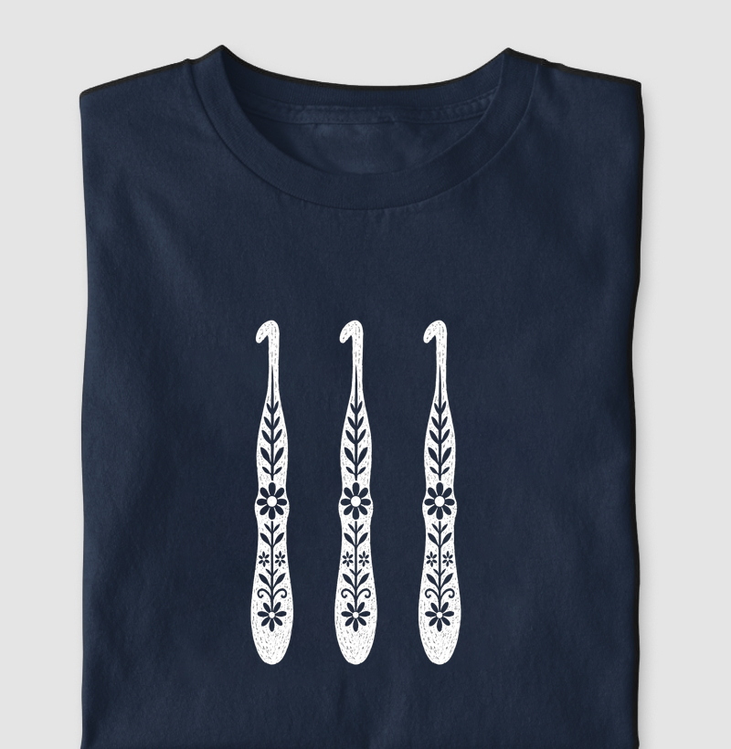 Camiseta Agulha de Crochê Florida Divertida