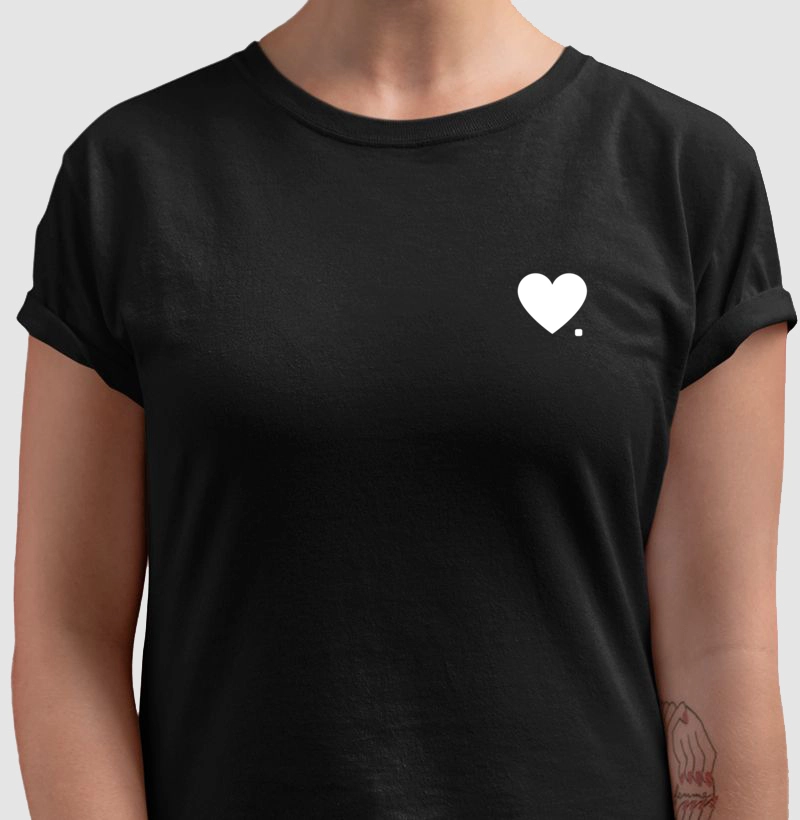 Pelo coração e ponto estampas preta e brancas