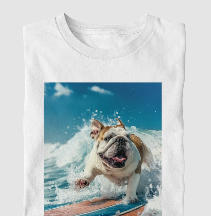 Camiseta Bulldog Ingles "Tirando Onda"