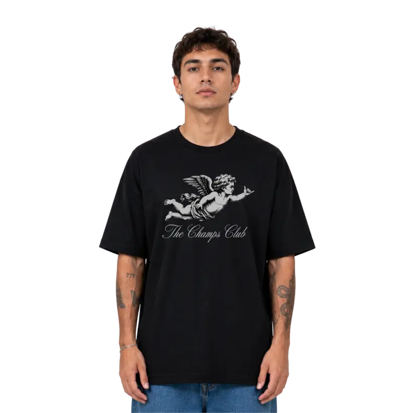 Camiseta Oversized Vintage Angel Noir