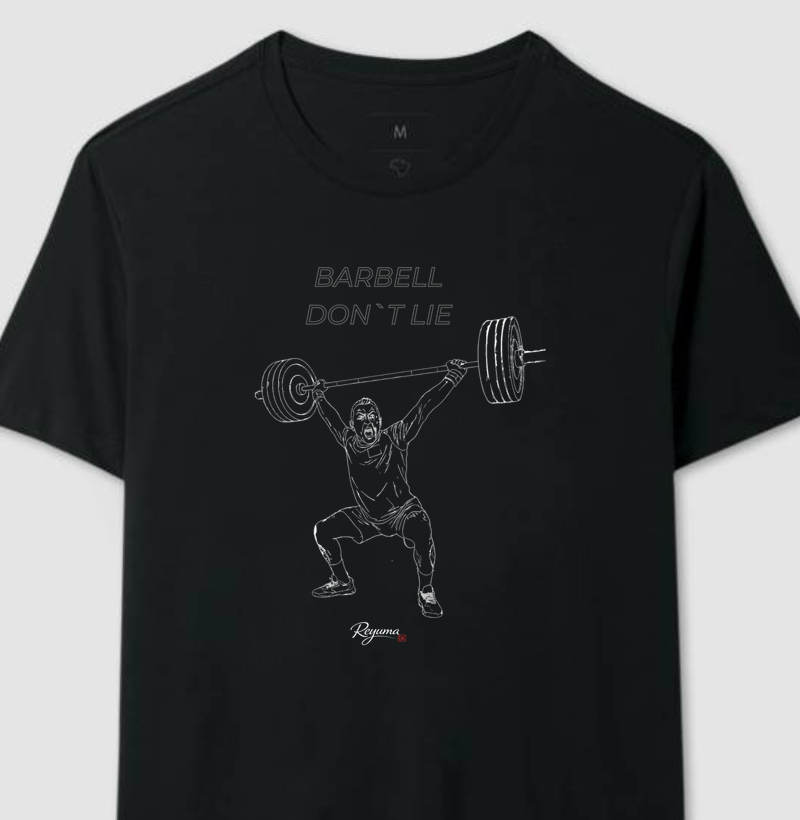 Camiseta Masculina Crossfit “Barbell Don`t Lie ” - Algodão 100% 