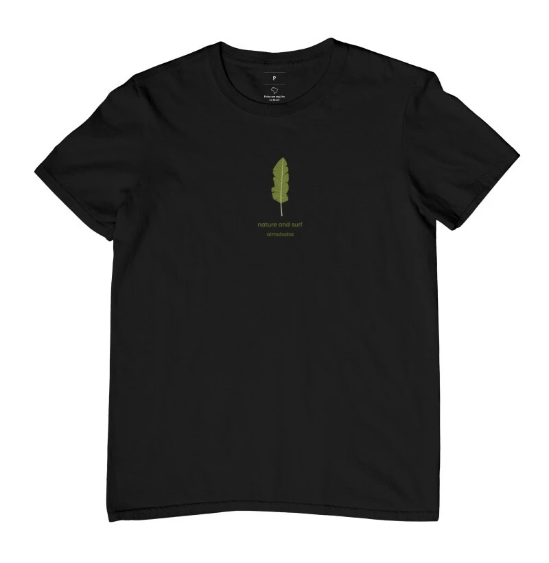 Camiseta Aimobaba Nature and Surf masculina preta