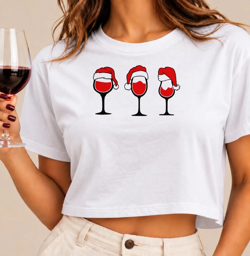 Camiseta Um Brinde ao Natal - Cropped