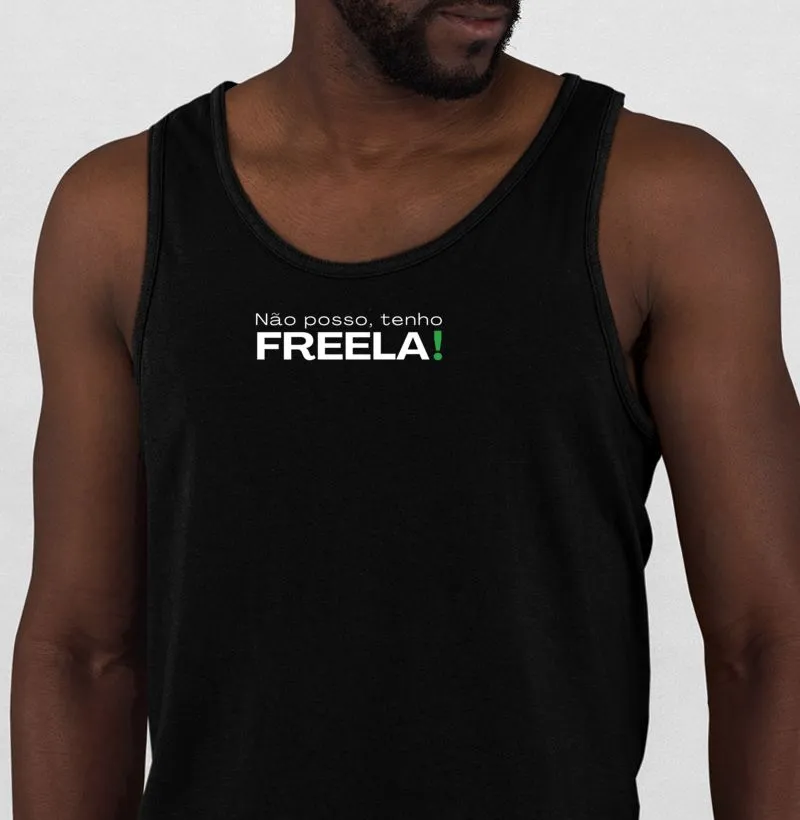 Camiseta regata, não posso tenho freela