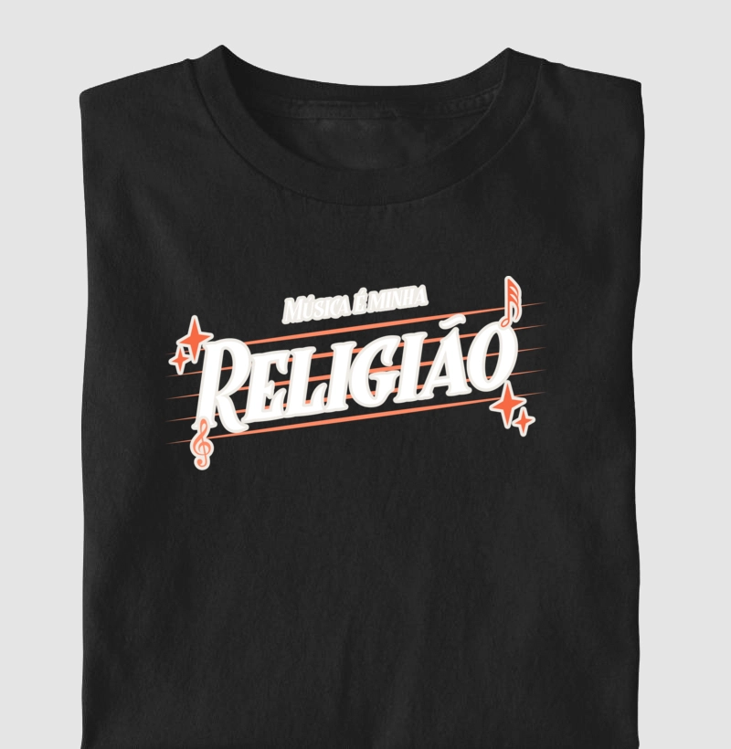 Camiseta Masculina Música Minha Religião
