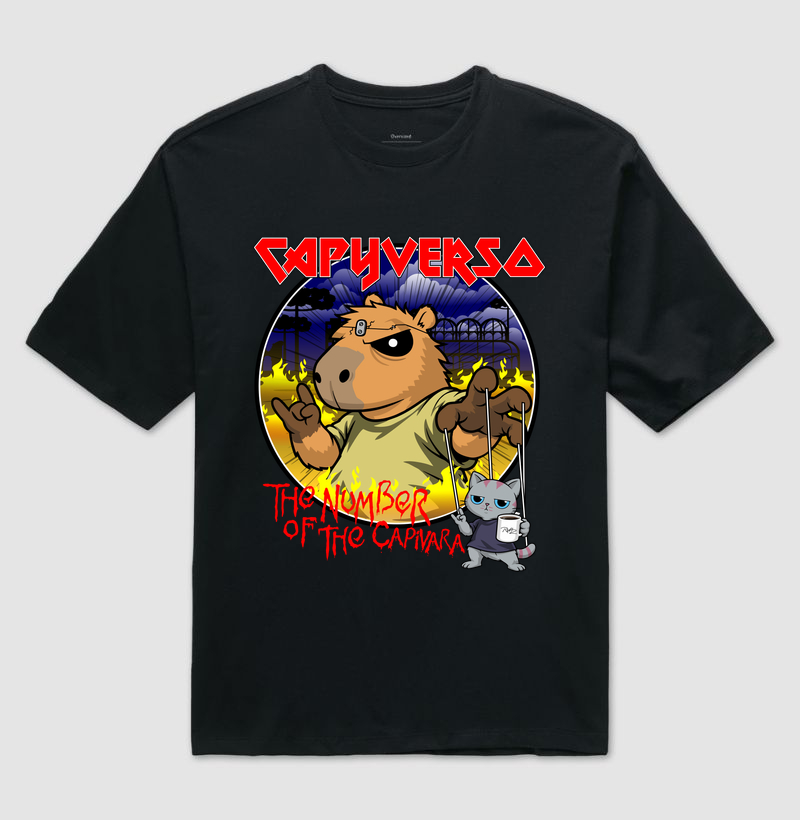 Capyverso Maiden The number - Camiseta Oversized