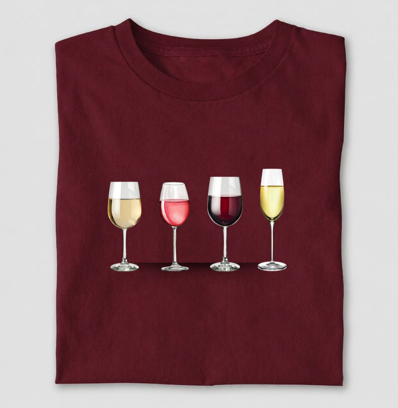 Camiseta Vinho - Taças