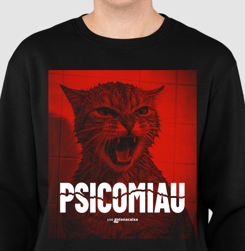 Psicomiau - Vermelho - Suéter Moletom