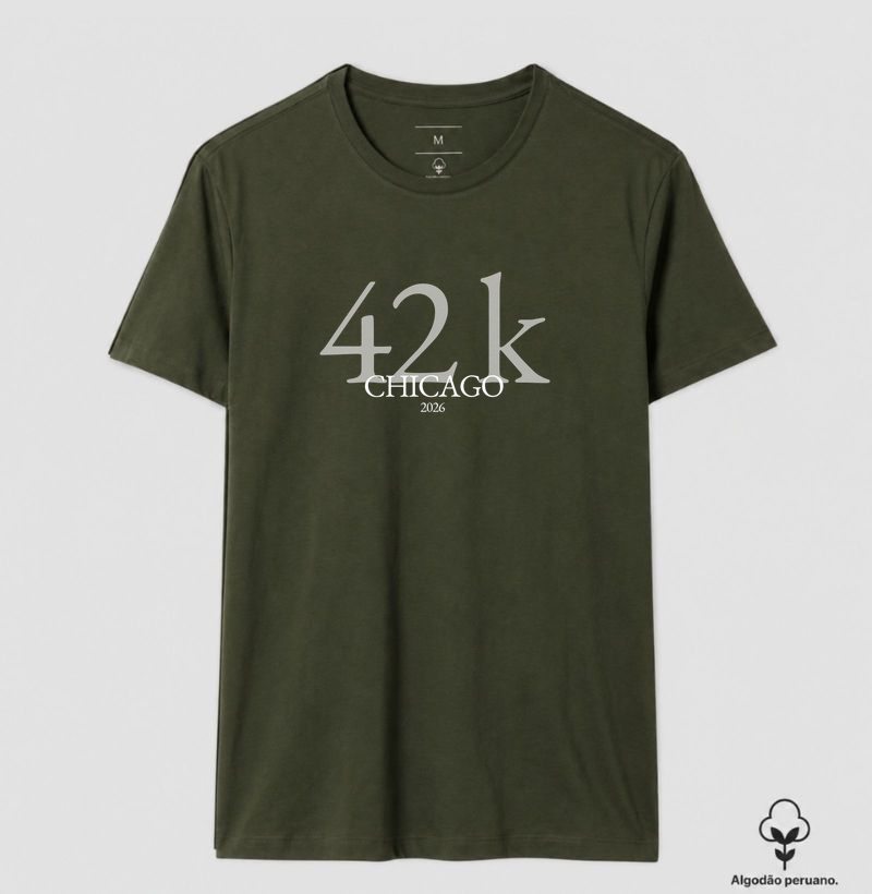 Camiseta Algodão Peruano Maratona - 42K Chicago