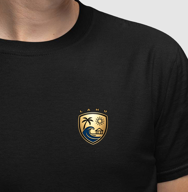 Brasão litoral - estampa peito | LAHU Um símbolo que sem precisar de palavras, Impacto e elegância. Menos é mais - e com autoridade. - Camiseta