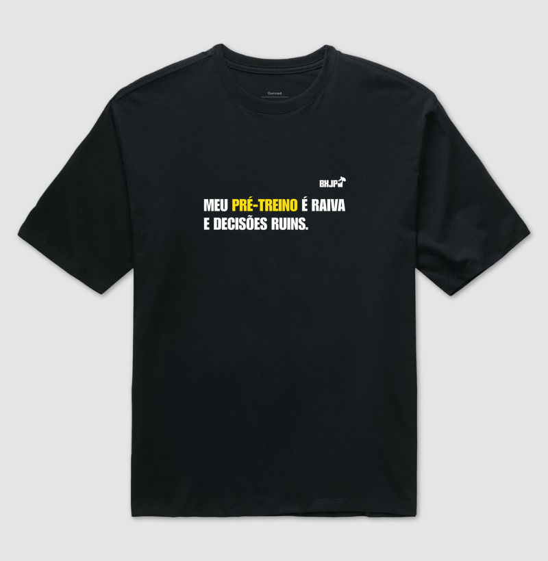 Camiseta Oversized Preta Pré-treino