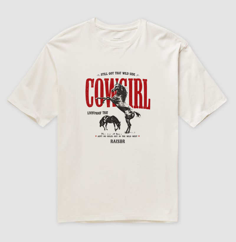 Camiseta Overside Cowgirl ranch