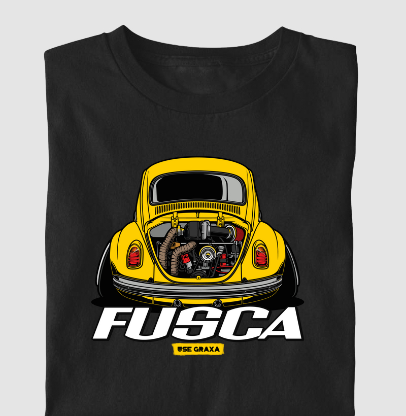 Fusca Turbo Amarelo Escrita