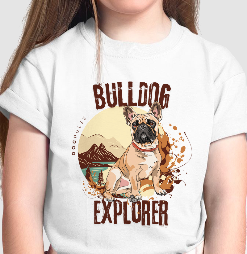 Camiseta Infantil Dog Pulse Bulldog Explorer – Adventure Awaits
