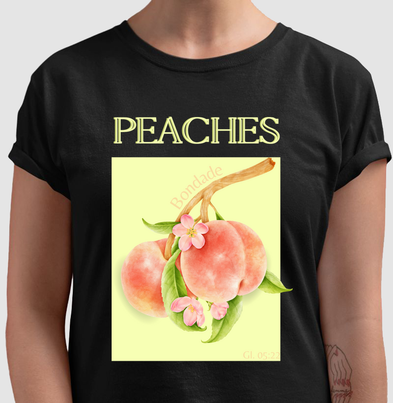🍑 T-shirt Peaches - Coleção Doce Fruto 🍑