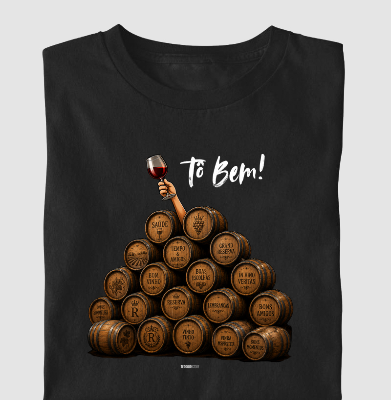 Camiseta Vinho - Tô Bem! - Barricas