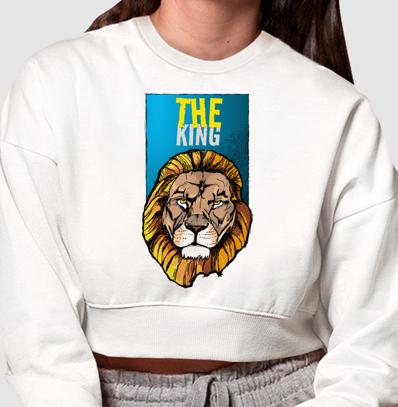 Cropped Moletom Leão Rei