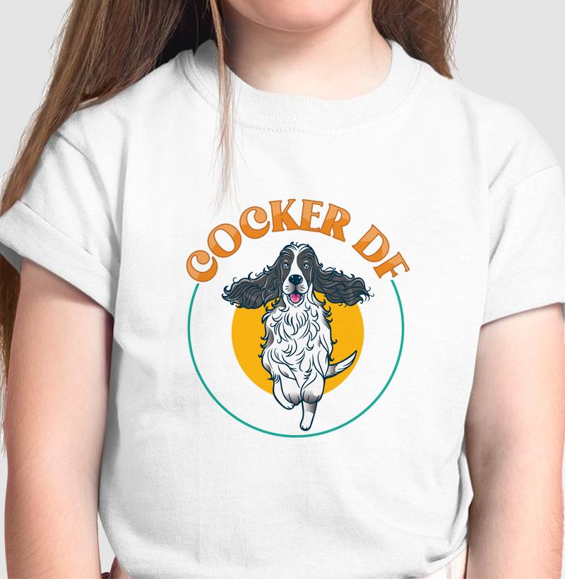 Camiseta Infantil Departamento Cocker Spaniel Inglês 