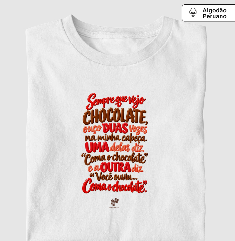 Vozes na minha cabeça - Camiseta Algodão Peruano