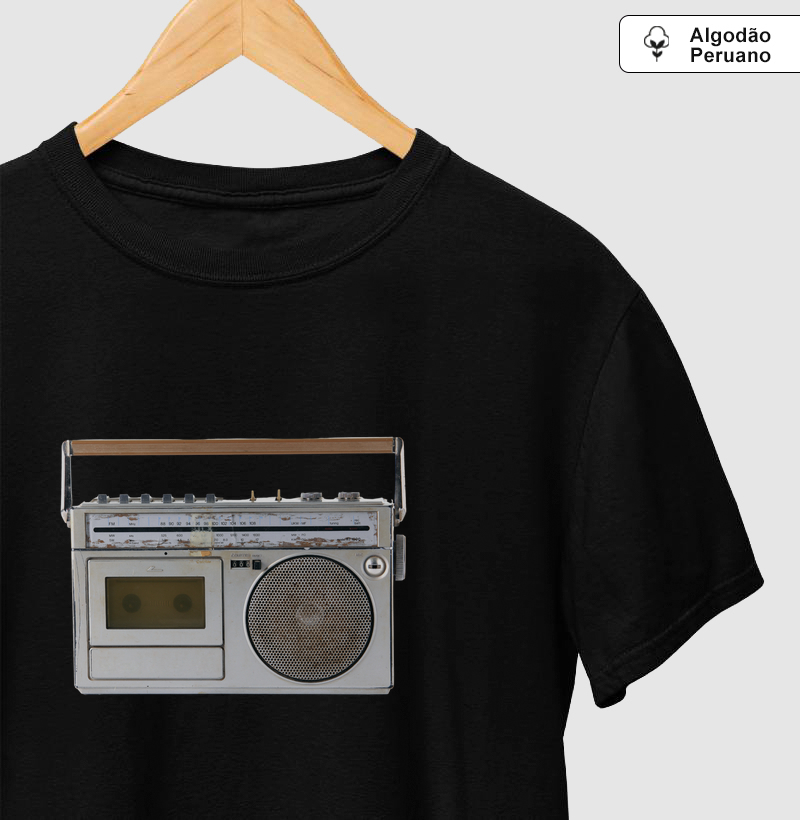 Camiseta Minimalista Vintage Vintage Old Radio Owl Basic