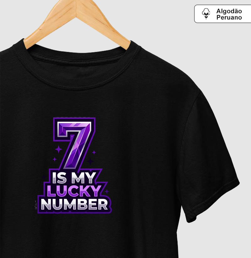 7 is my lucky number - Camiseta Algodão Peruano