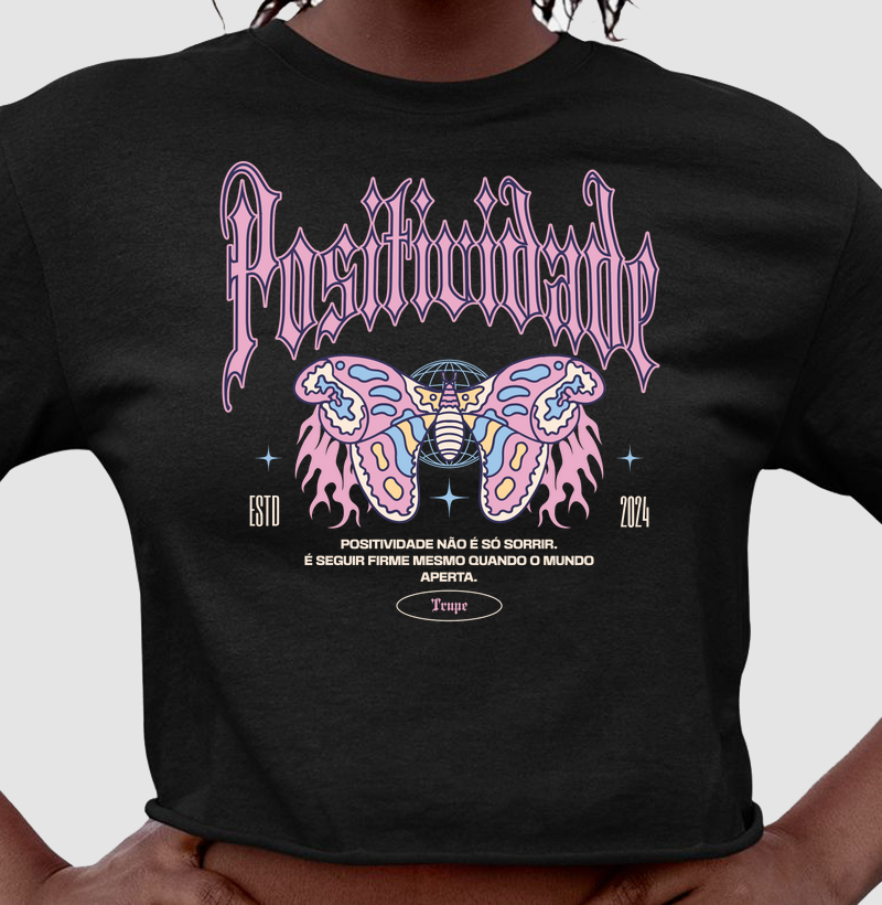 Cropped Positividade preto