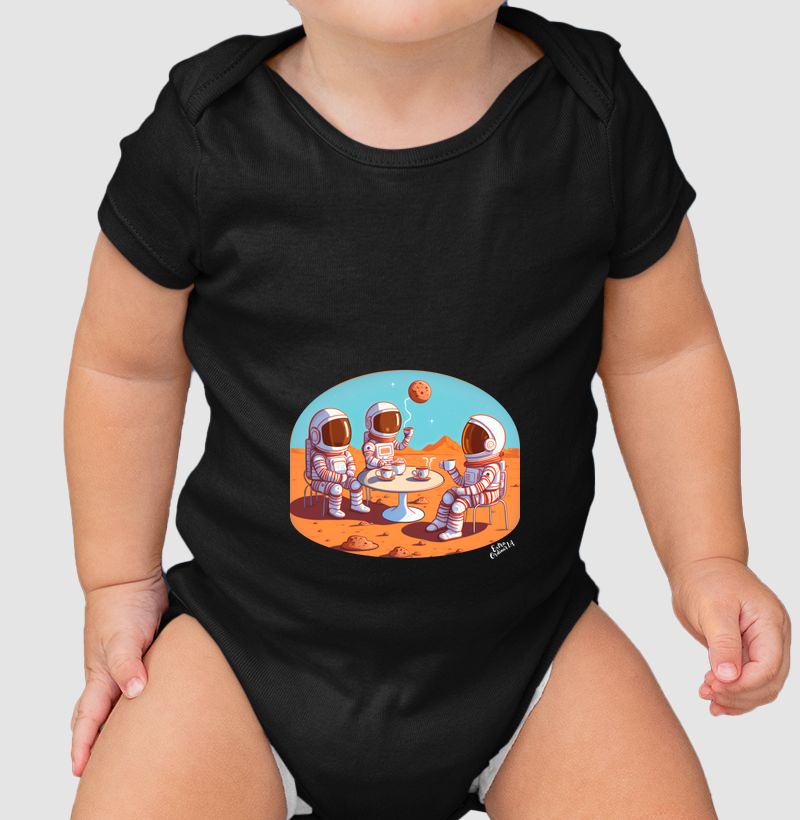 Astronautas Tomando Cafe em Marte