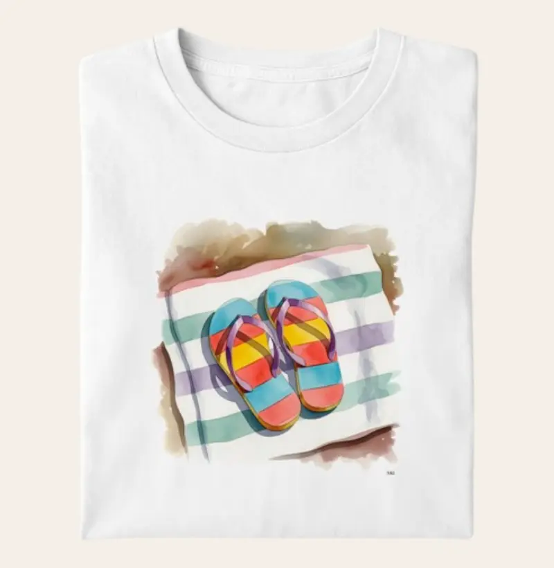 Camiseta Algodão Premium - Chinelos de Verão 
