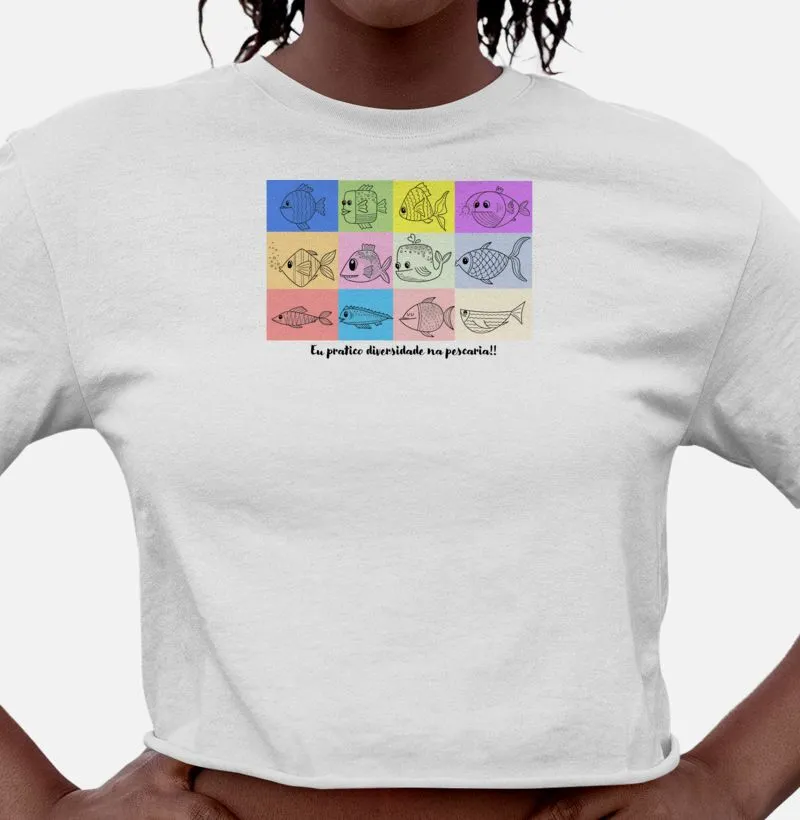 Camisa Cropped Eu Pratico Diversidade Na Pescaria