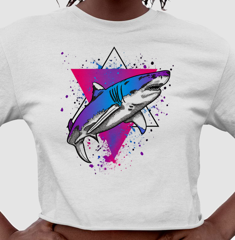 Neon White Shark - Cropped