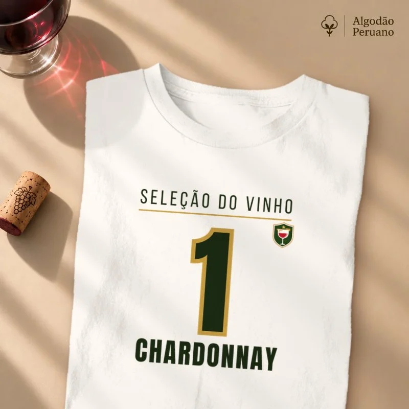 Camiseta - Seleção do Vinho 1 – Chardonnay - Camiseta Algodão Peruano