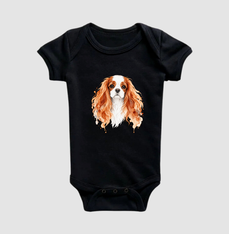 Cachorro Aquarela Artístico - Body Infantil