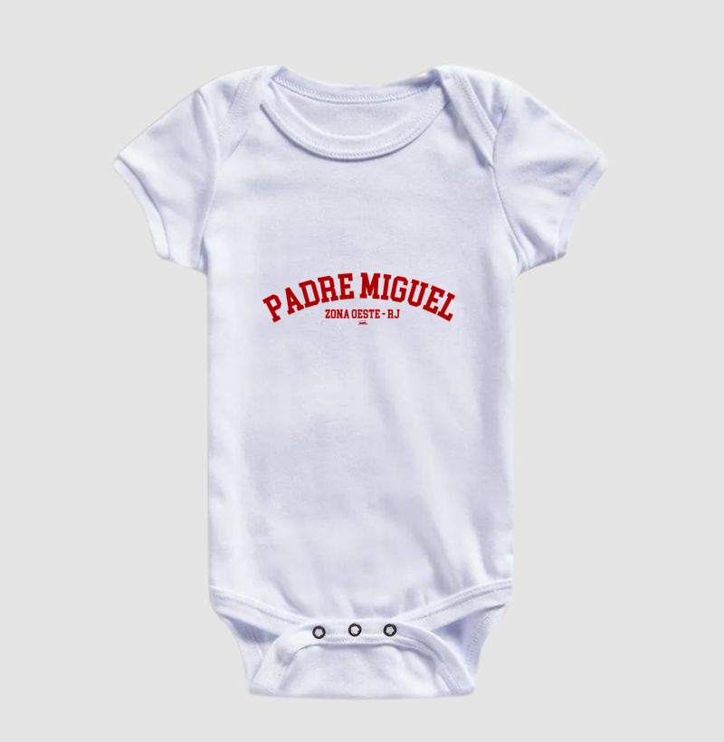 Padre Miguel - Vermelho e Branco - Body Infantil