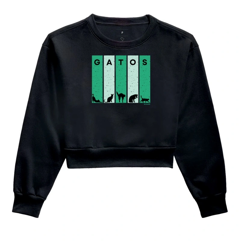 #014 - Linguagem dos Gatos - Moletom Cropped
