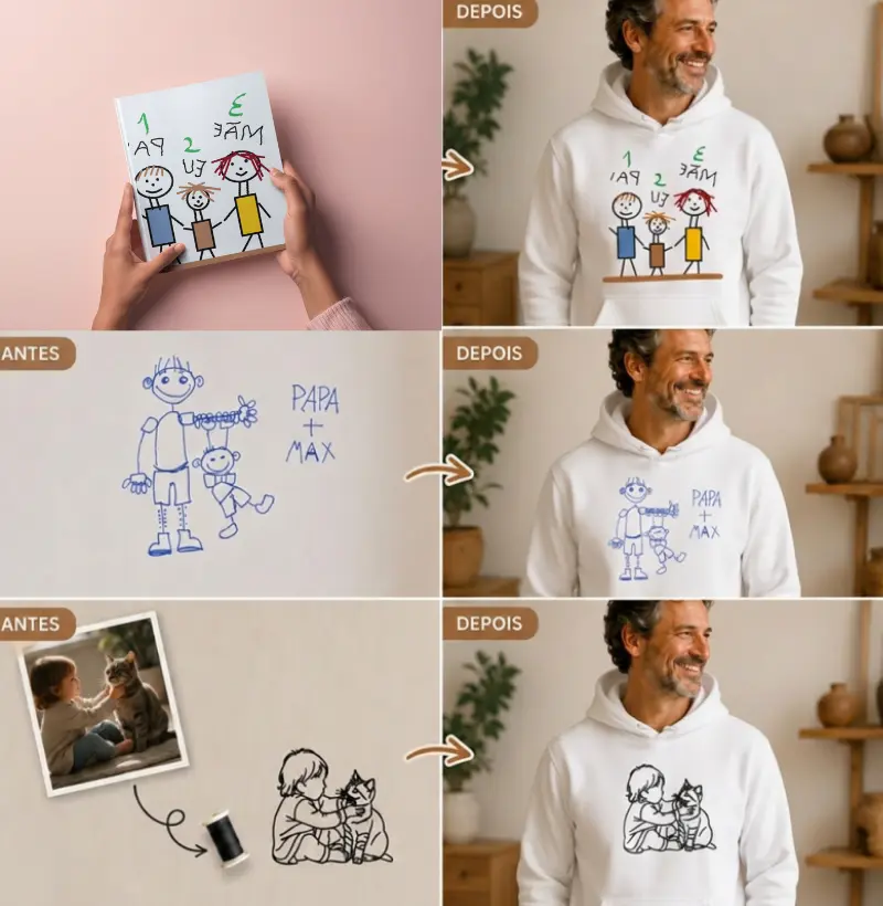 Moletom personalizado — história transformada em arte.