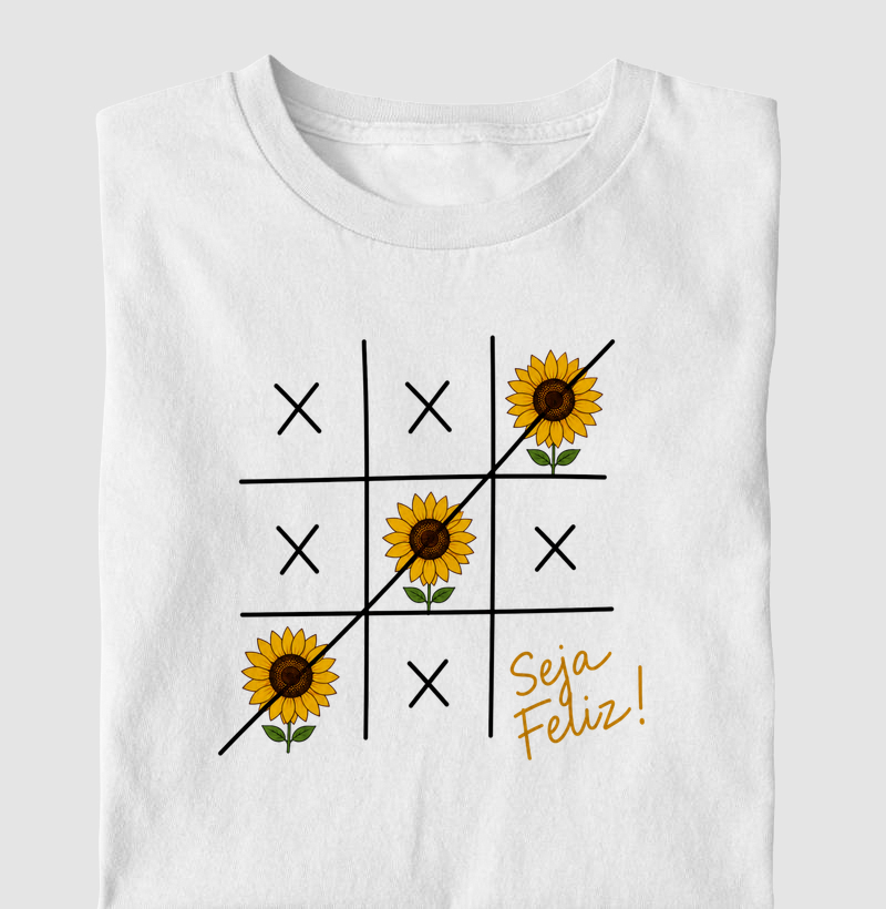 Camiseta Seja Feliz Girassol