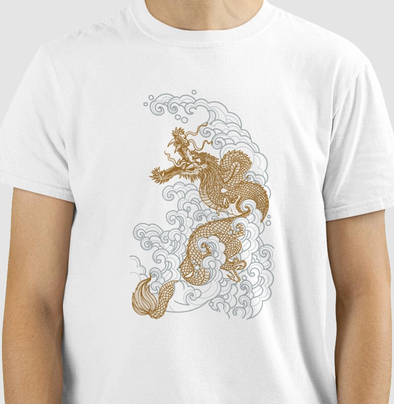 Camisa Masculina Dragão Voando