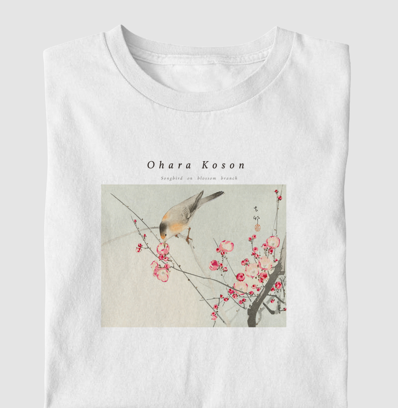 Songbird on blossom branch