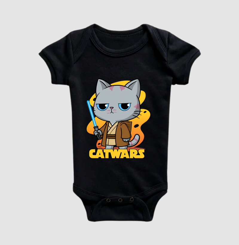 Camiseta Gato Sincero Jedi - Body Infantil