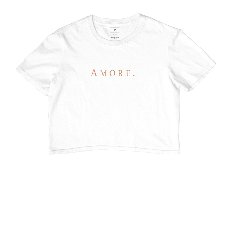 AMORE - cropped estampa bege