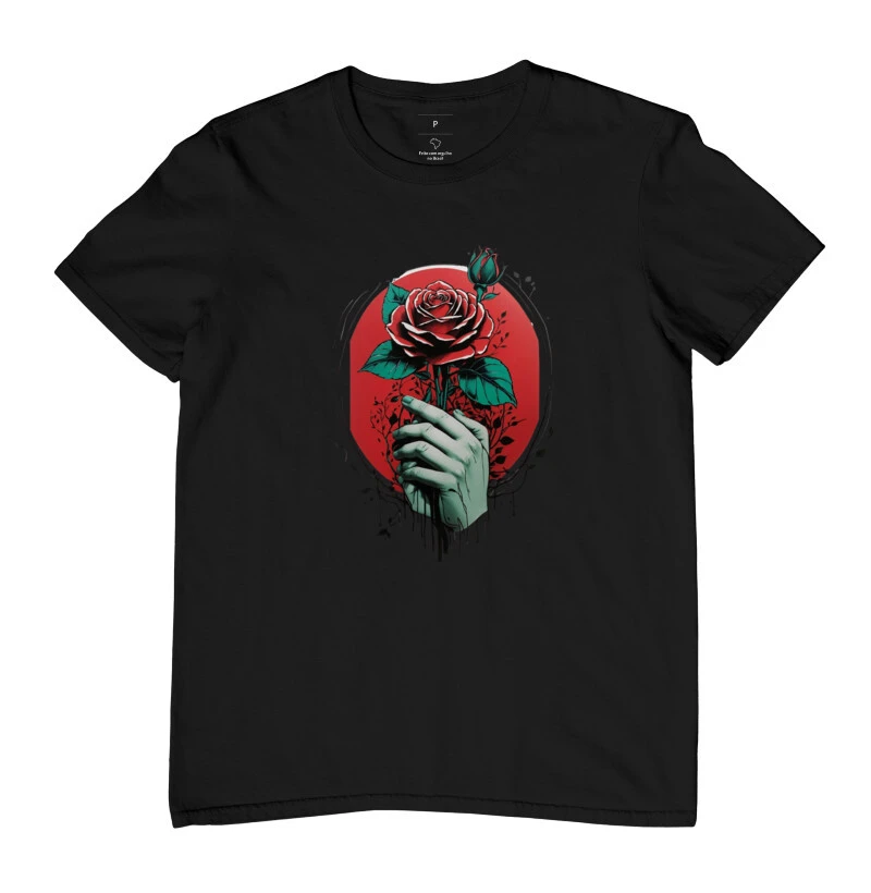 Camiseta Adulta - Rosa Vermelha