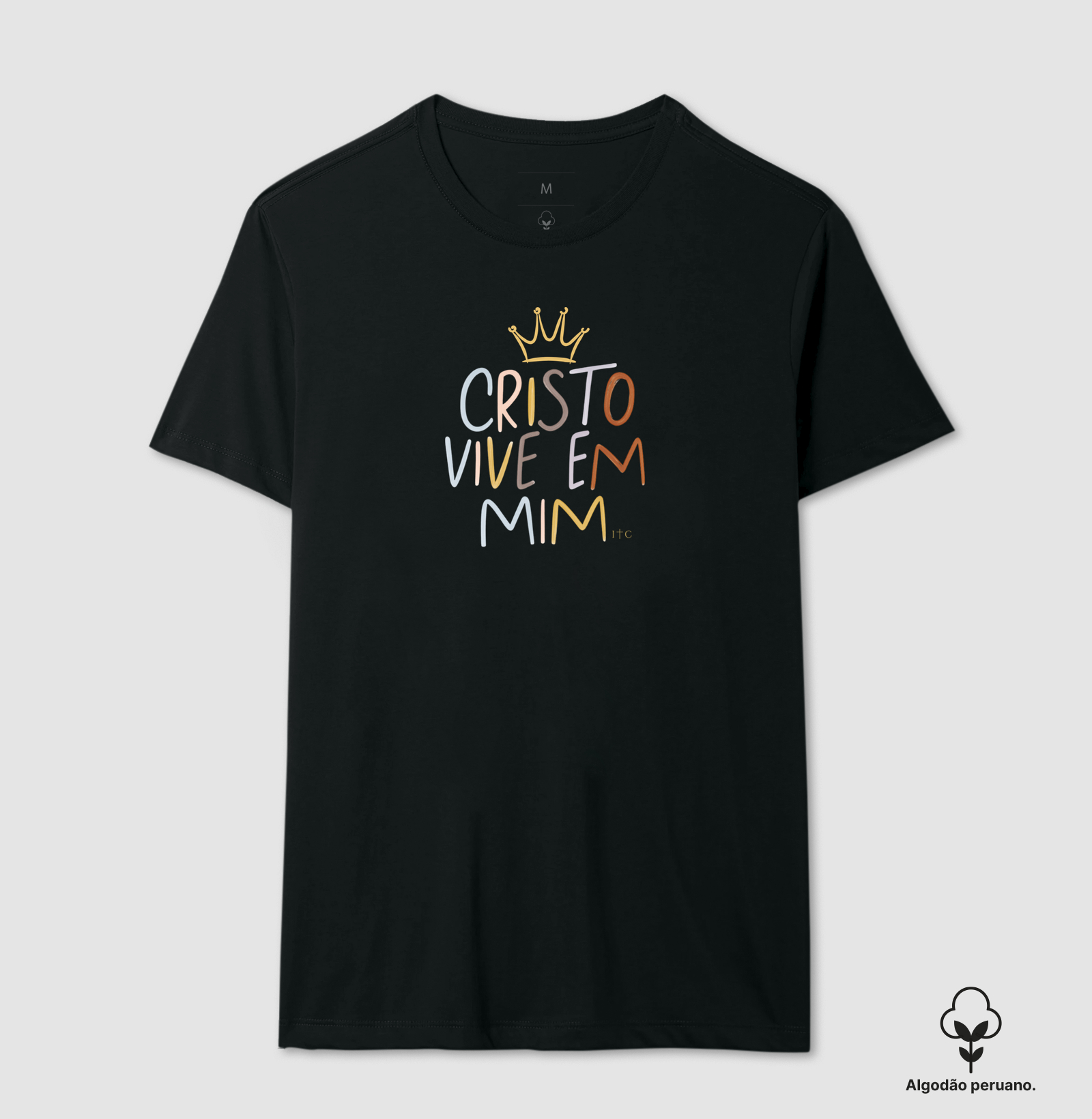 Camiseta Cristo Vive em Mim Algodão Peruano